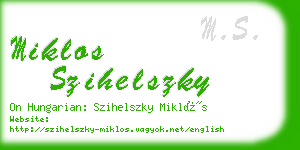 miklos szihelszky business card